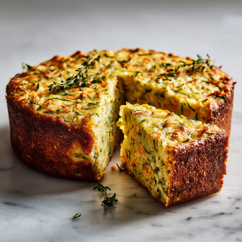 Zucchini & Carrot Savory Cake Recipe - Recipe Image