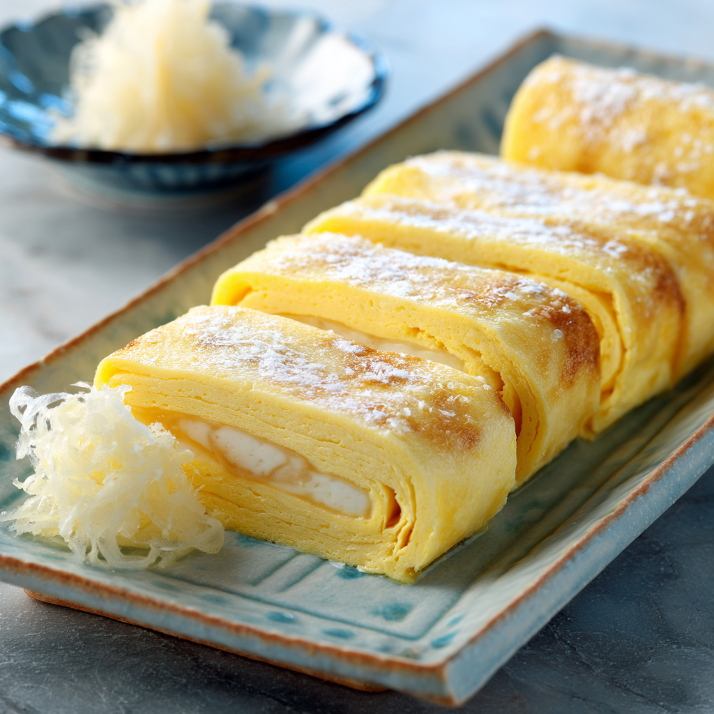 Dashimaki Tamago (Japanese Rolled Omelette) Recipe 2 Dashimaki Tamago (Japanese Rolled Omelette) Recipe - Recipe Image