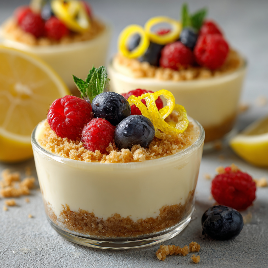 No-Bake Lemon Cheesecake Cups Recipe - Recipe Image