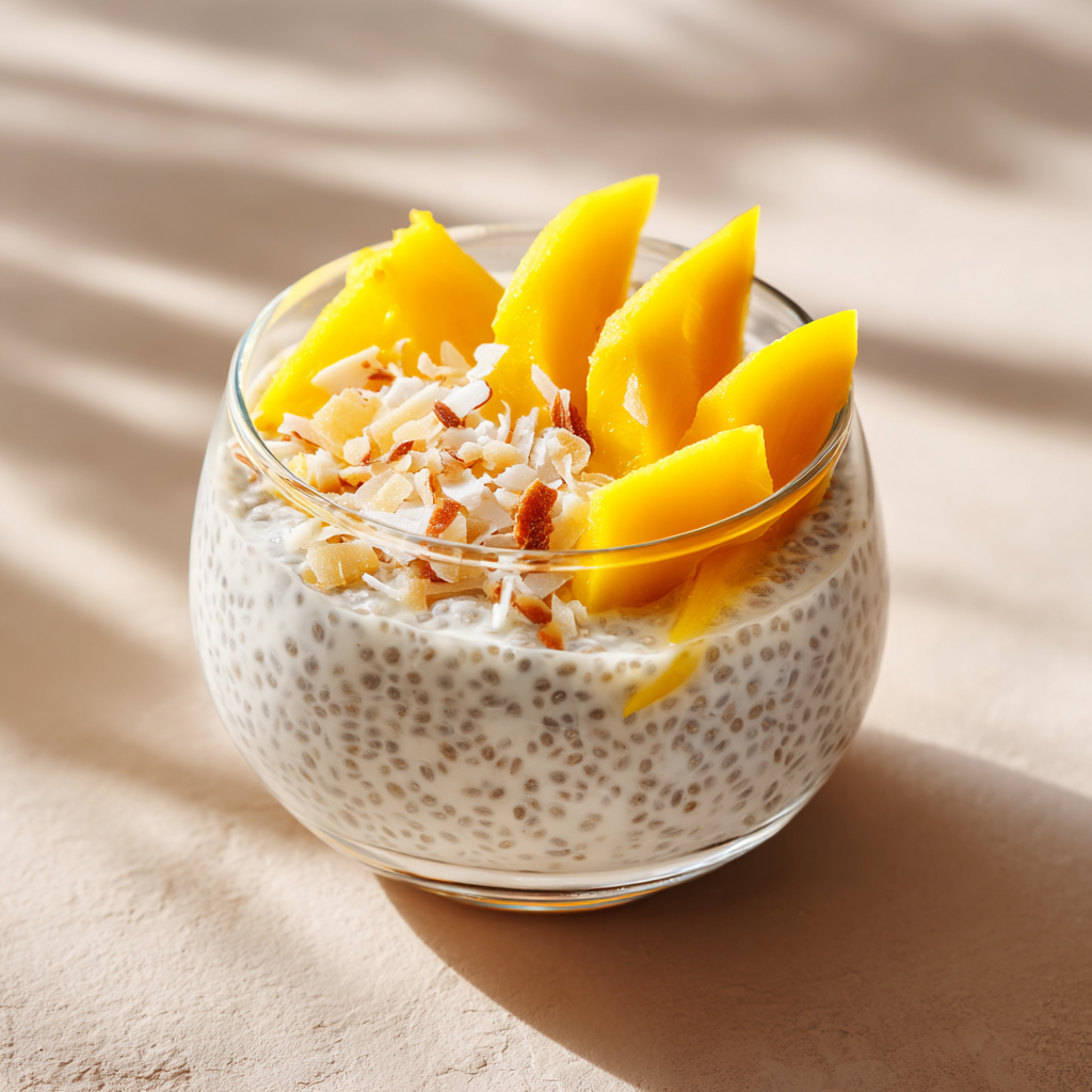 Mango Coconut Chia Pudding Recipe - Recipe Image