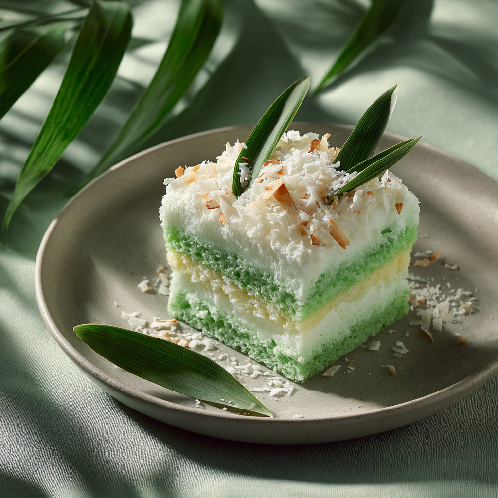 Coconut Pandan Cloud Cake Recipe - Recipe Image