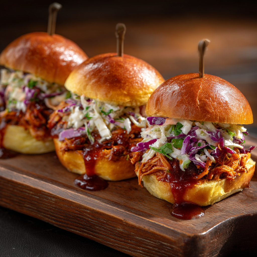 Spicy Chipotle BBQ Pulled Chicken Sliders Recipe - Recipe Image