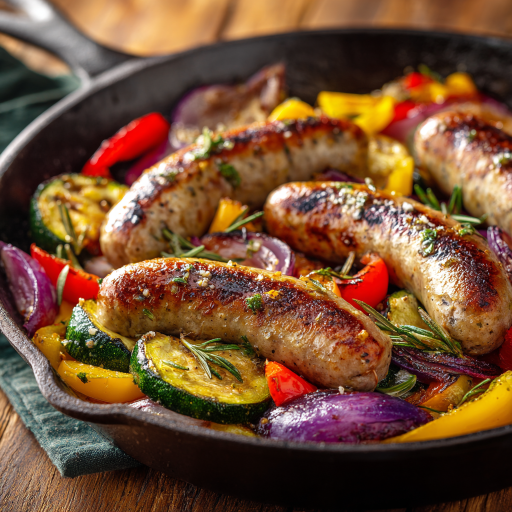 Baked Sausage and Vegetables Recipe 2 Baked Sausage and Vegetables Recipe - Recipe Image