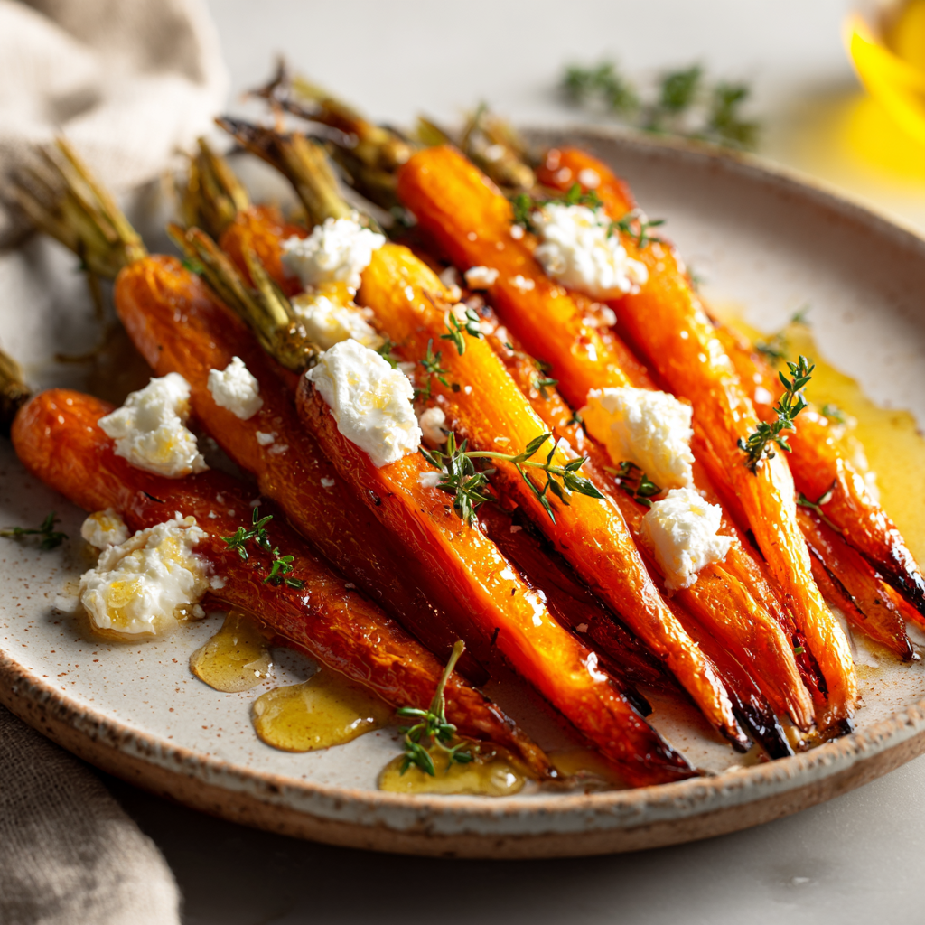 Whipped Feta & Hot Honey Roasted Carrots Recipe - Recipe Image
