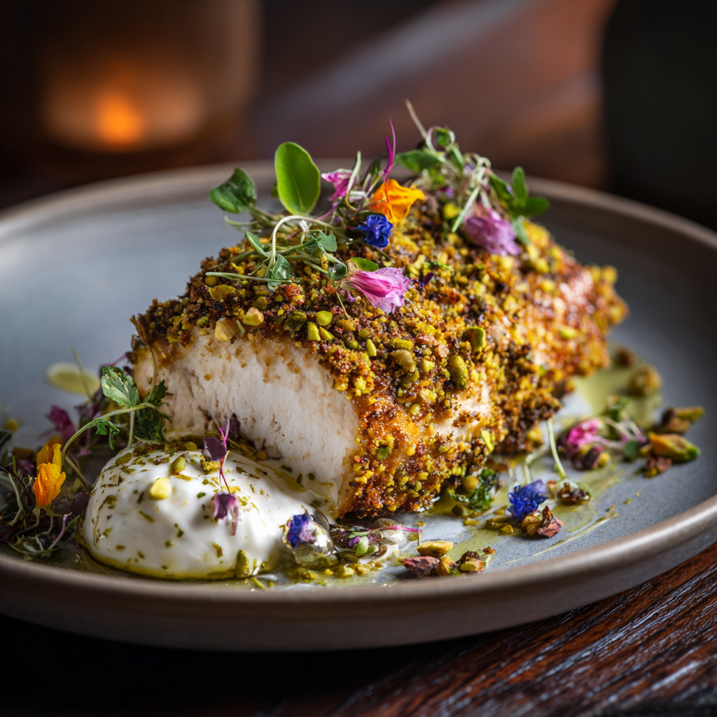 Pistachio-Crusted Chicken with Lemon Burrata Recipe - Recipe Image