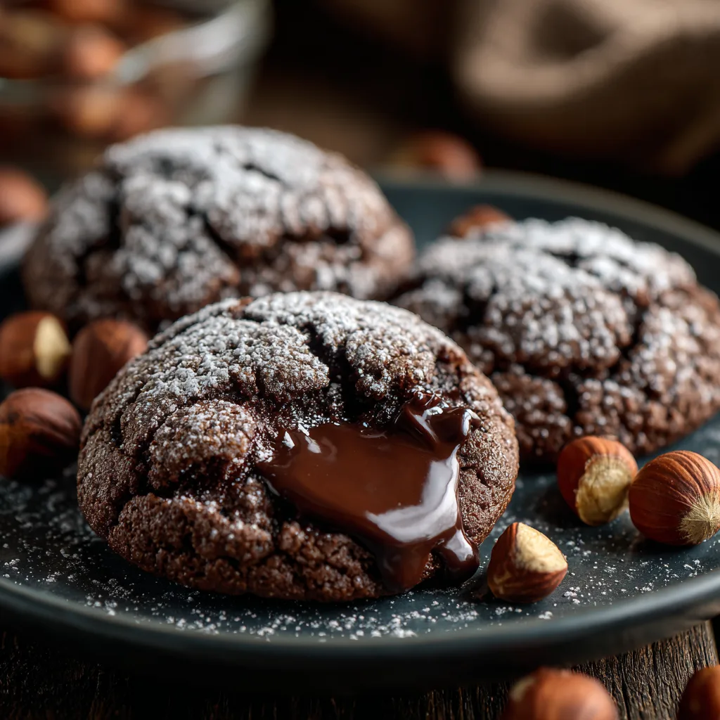 Chocolate Hazelnut Lava Cookies Recipe - Recipe Image