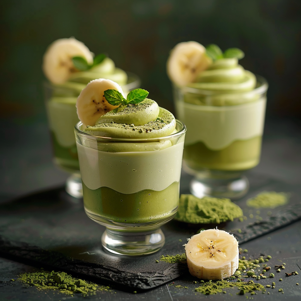 Matcha Banana Cream Cups: Green Energy Dessert Recipe - Recipe Image
