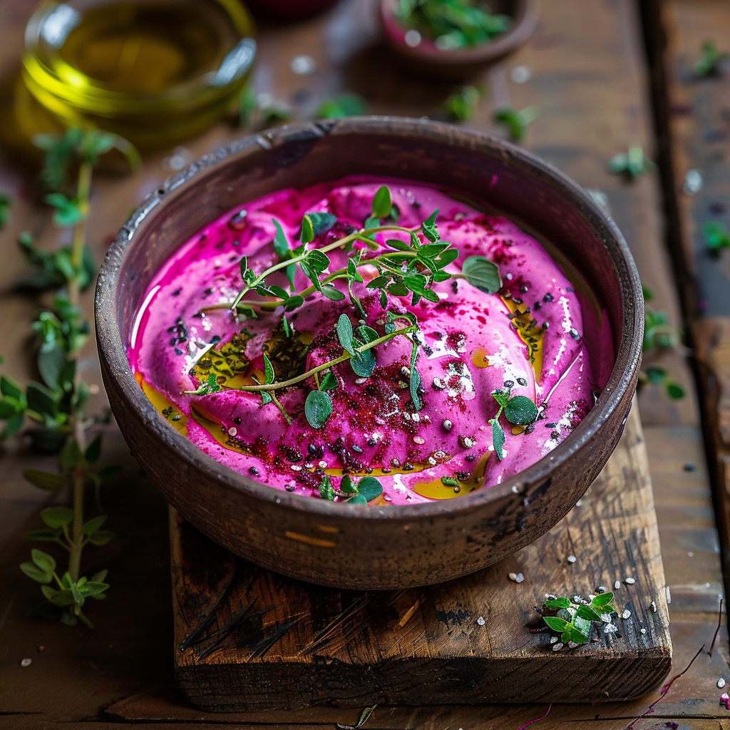 Beetroot Yogurt Dip: Pink Savory Cream Recipe - Recipe Image