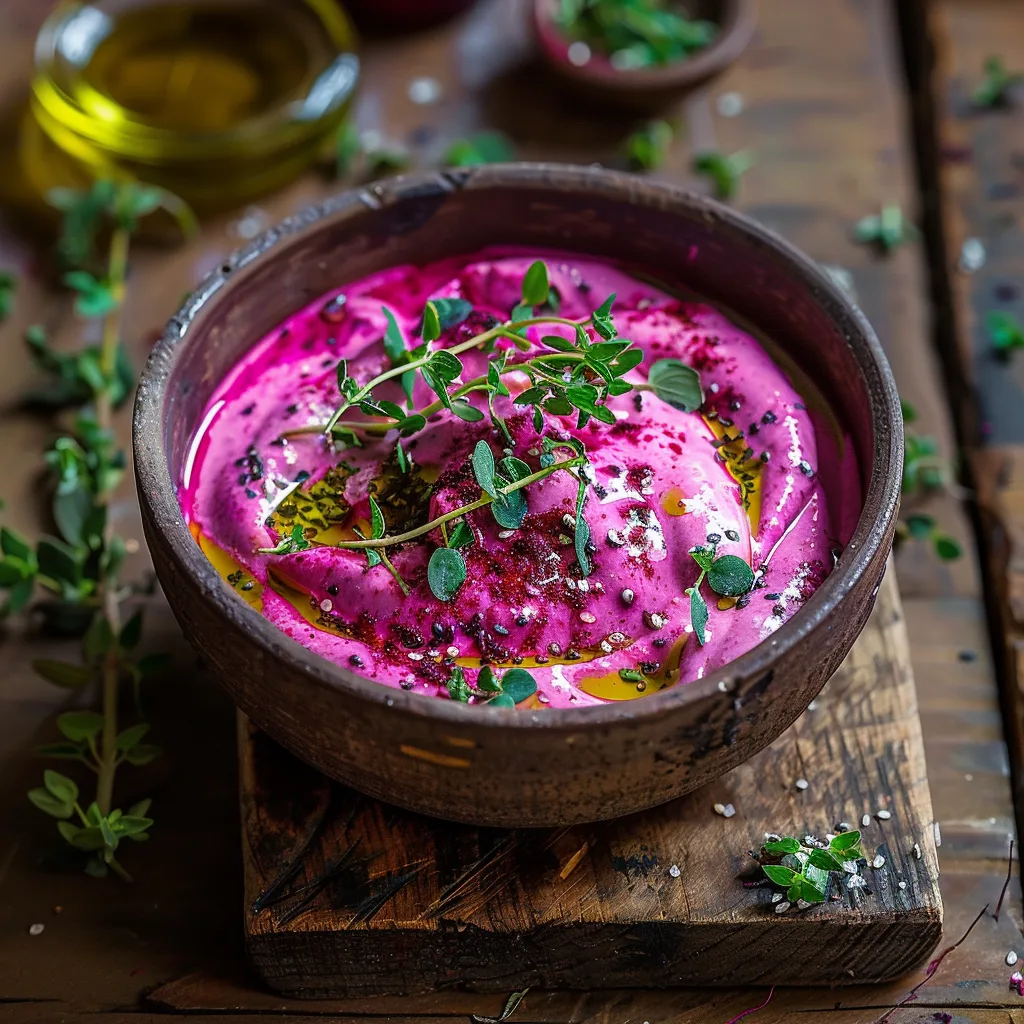 Beetroot Yogurt Dip: Pink Savory Cream Recipe 3 Beetroot Yogurt Dip: Pink Savory Cream Recipe - Recipe Image