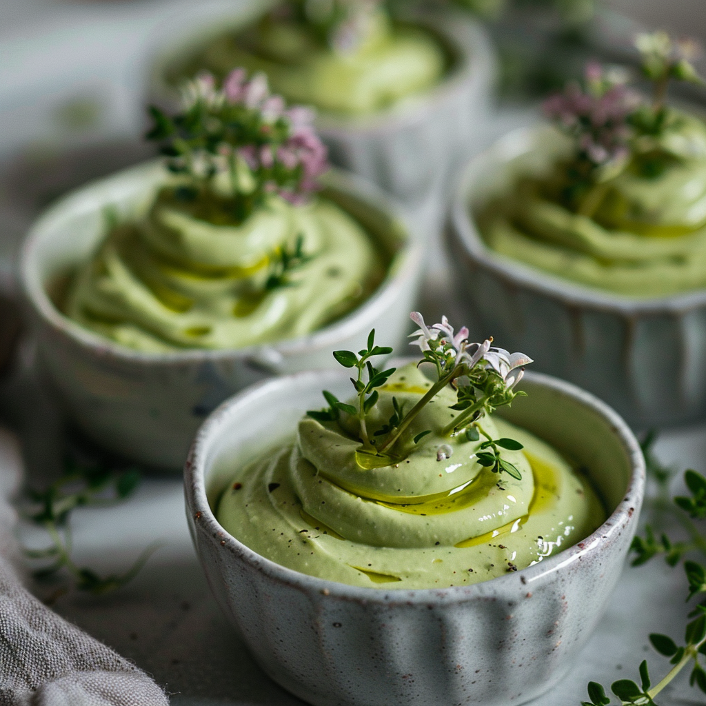 Avocado Herb Savory Mousse: Green Umami Bite Recipe - Recipe Image