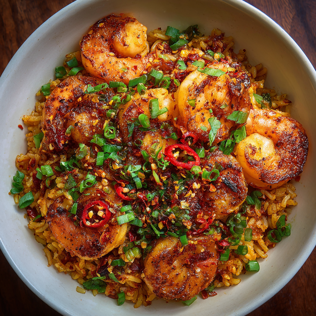 Spicy Garlic Chicken & Shrimp Rice: Fiery Feast Recipe - Recipe Image
