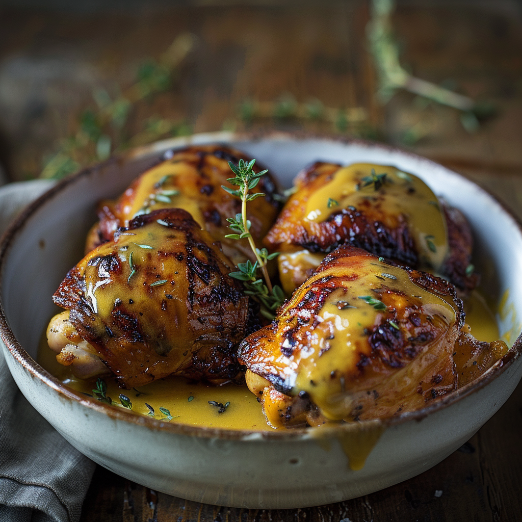Honey Mustard Glazed Chicken Thighs Recipe - Recipe Image