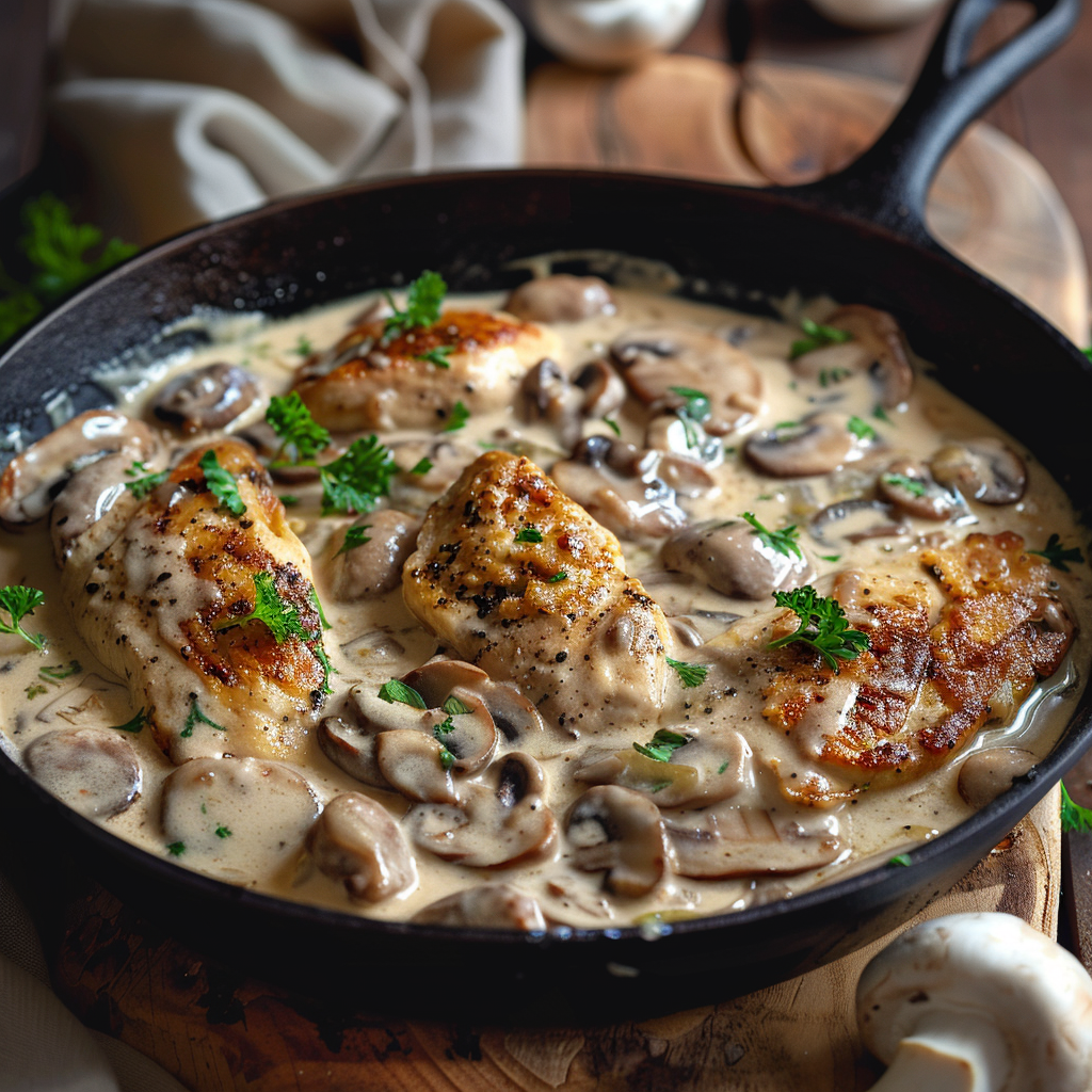 Creamy Mushroom Chicken Skillet Recipe - Recipe Image