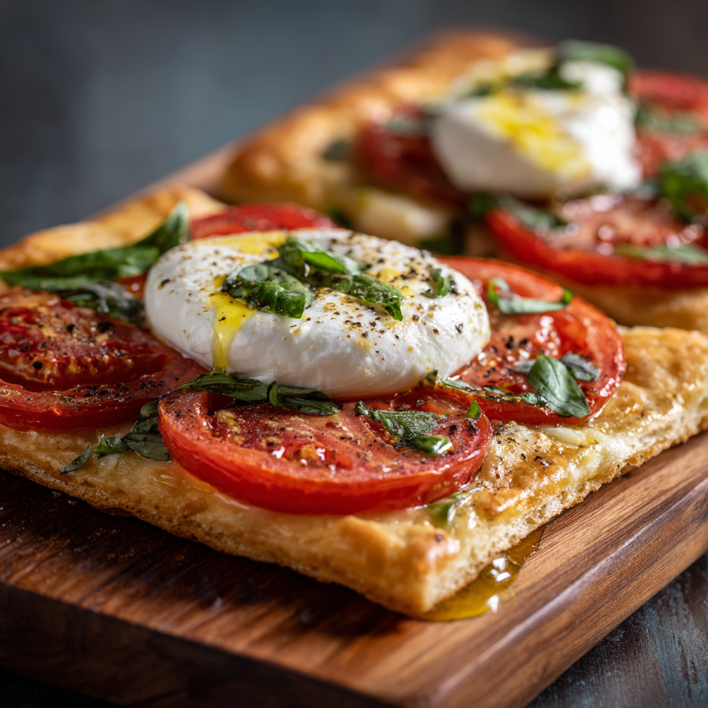 Burrata Margherita Flatbread Recipe - Recipe Image