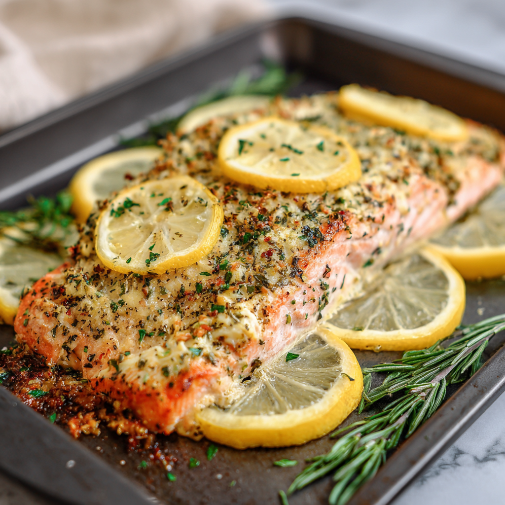 Lemon Herb Baked Salmon Recipe - Recipe Image