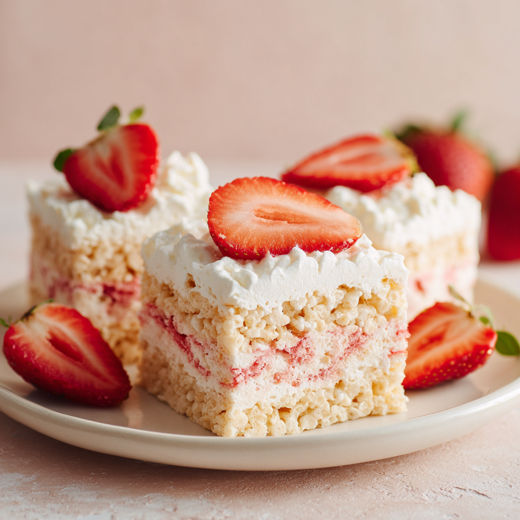 Strawberry Shortcake Rice Krispie Treats: An Amazing Ultimate Recipe - Recipe Image