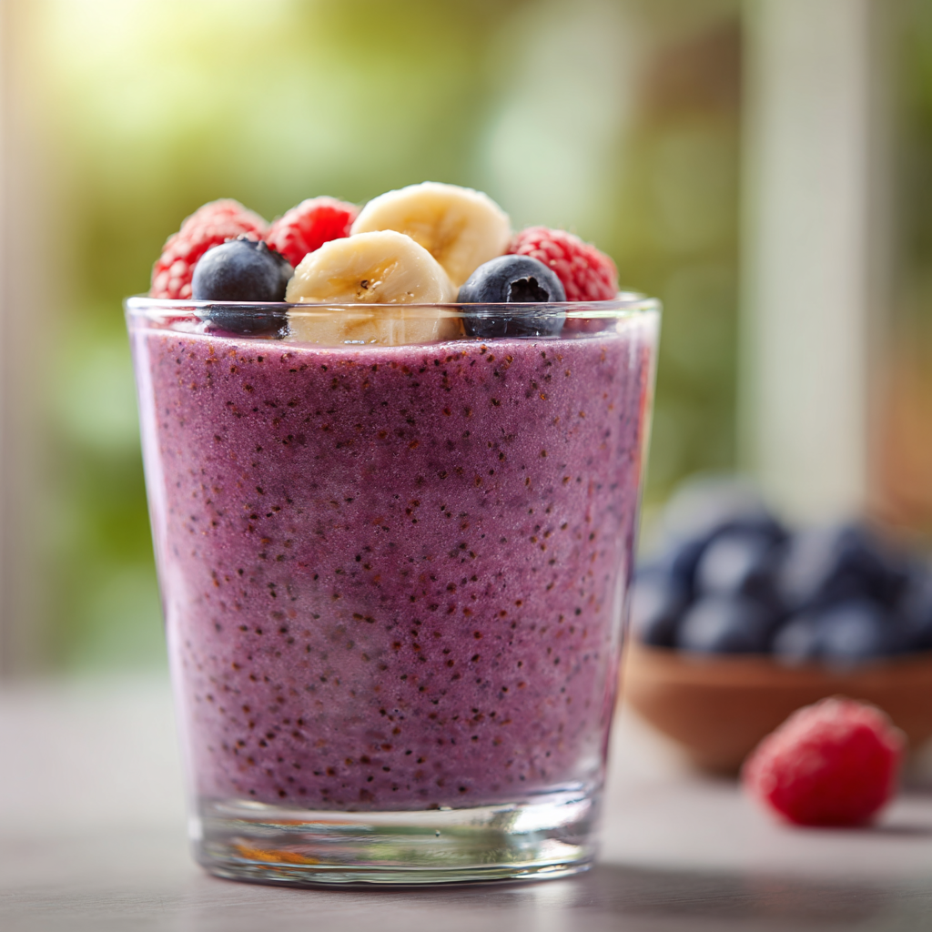 Mixed Berry Banana Smoothie Recipe - Recipe Image