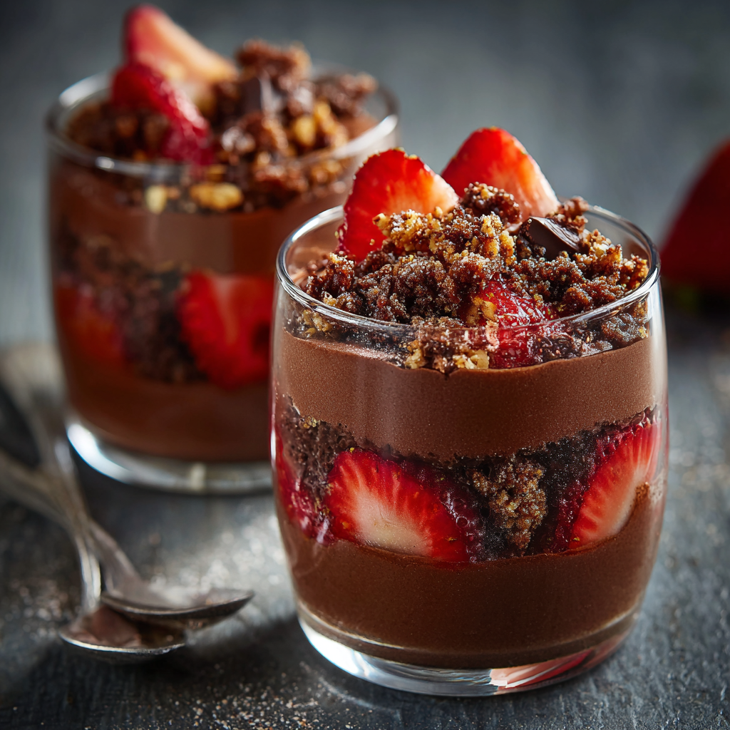 Chocolate Strawberry Crunch Cups Recipe - Recipe Image