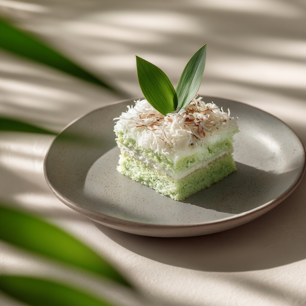 Coconut Pandan Cloud Cake Recipe - Recipe Image