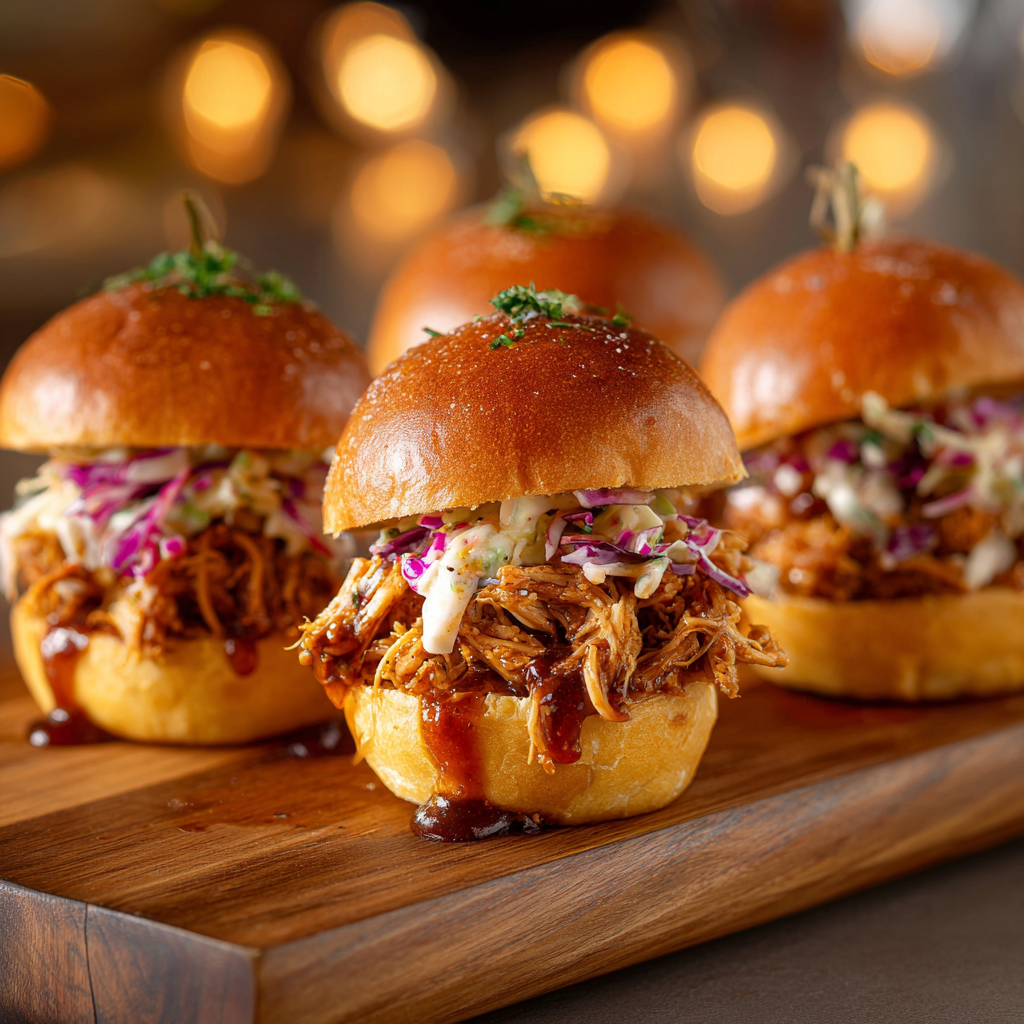 Spicy Chipotle BBQ Pulled Chicken Sliders Recipe - Recipe Image