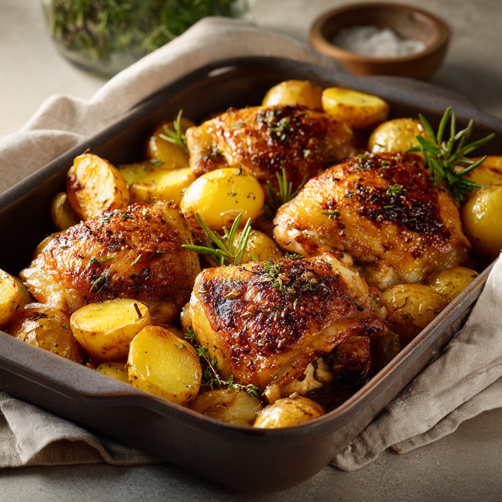 Baked Chicken and Potatoes Recipe - Recipe Image