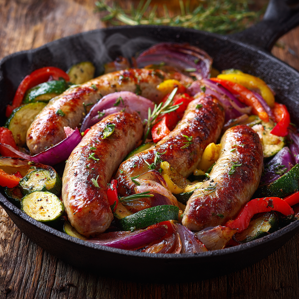 Baked Sausage and Vegetables Recipe 3 Baked Sausage and Vegetables Recipe - Recipe Image