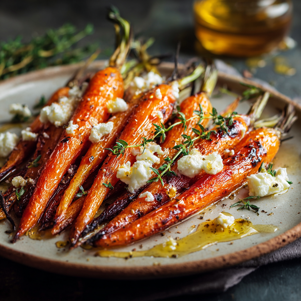 Whipped Feta & Hot Honey Roasted Carrots Recipe - Recipe Image