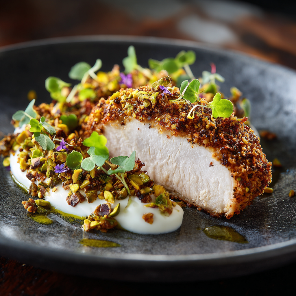 Pistachio-Crusted Chicken with Lemon Burrata Recipe - Recipe Image