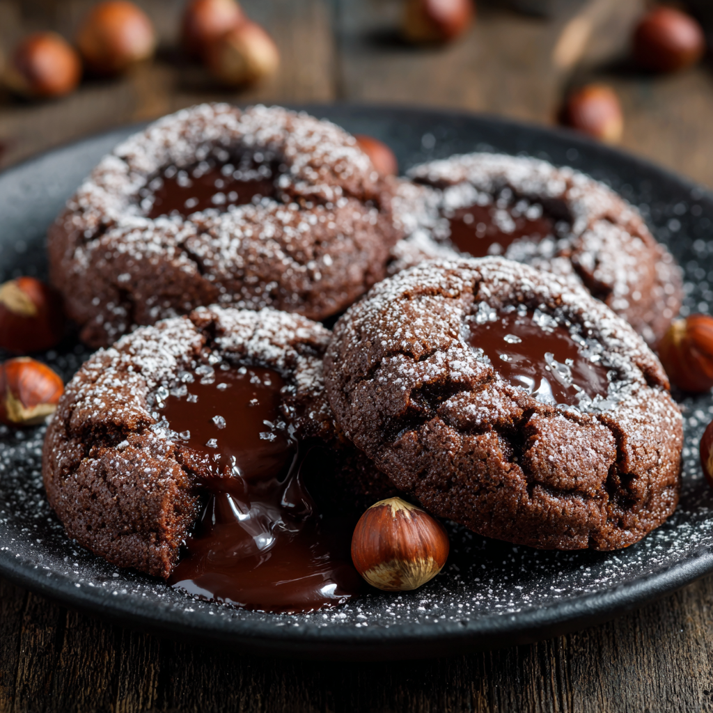 Chocolate Hazelnut Lava Cookies Recipe - Recipe Image