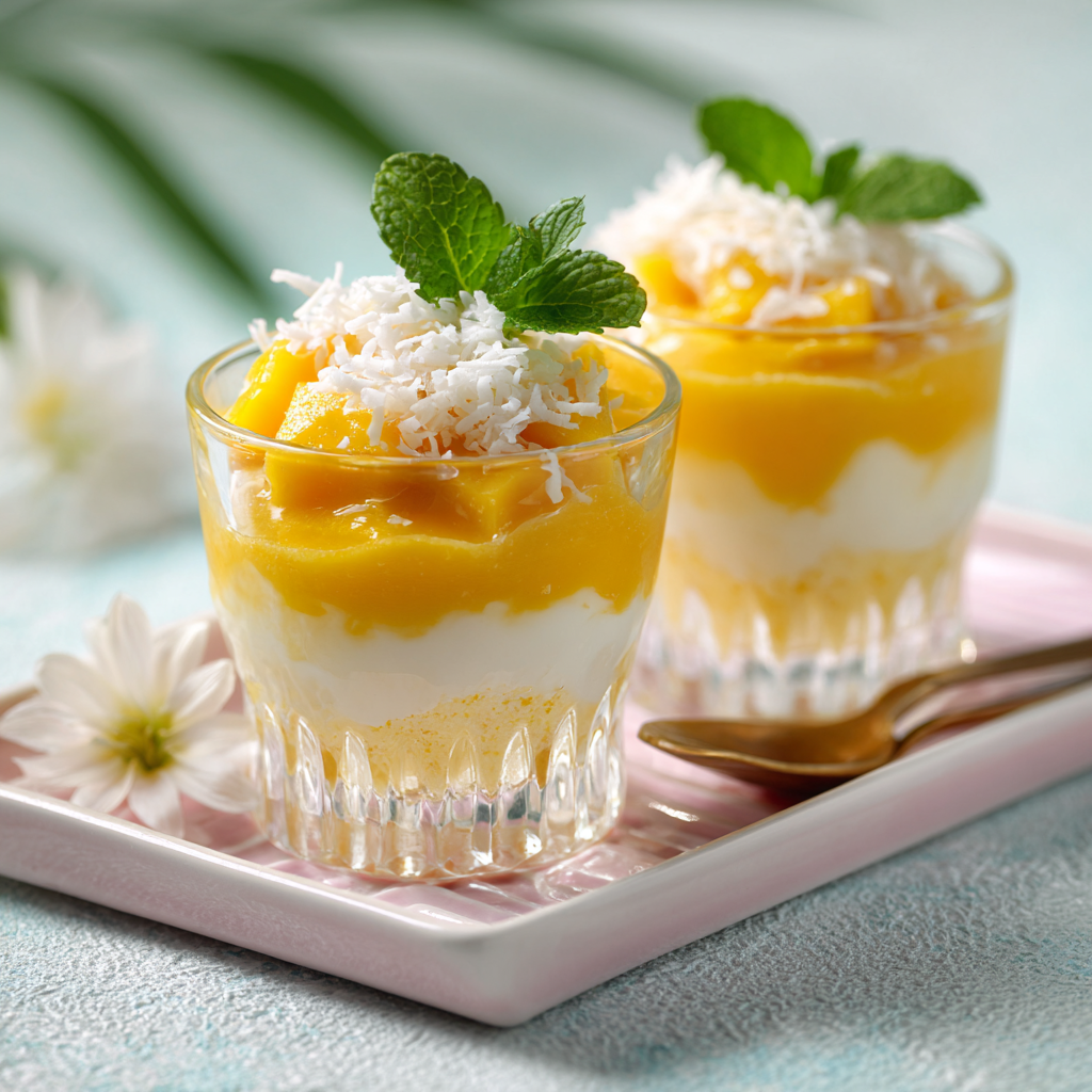 Mango Coconut Tres Leches Cups Recipe 3 Mango Coconut Tres Leches Cups Recipe - Recipe Image