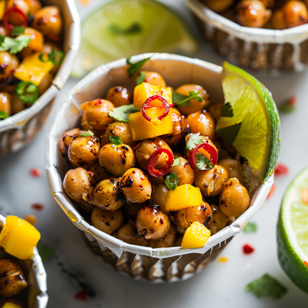 Mango Chili Chickpea Cups: Sweet Heat Snack Recipe - Recipe Image
