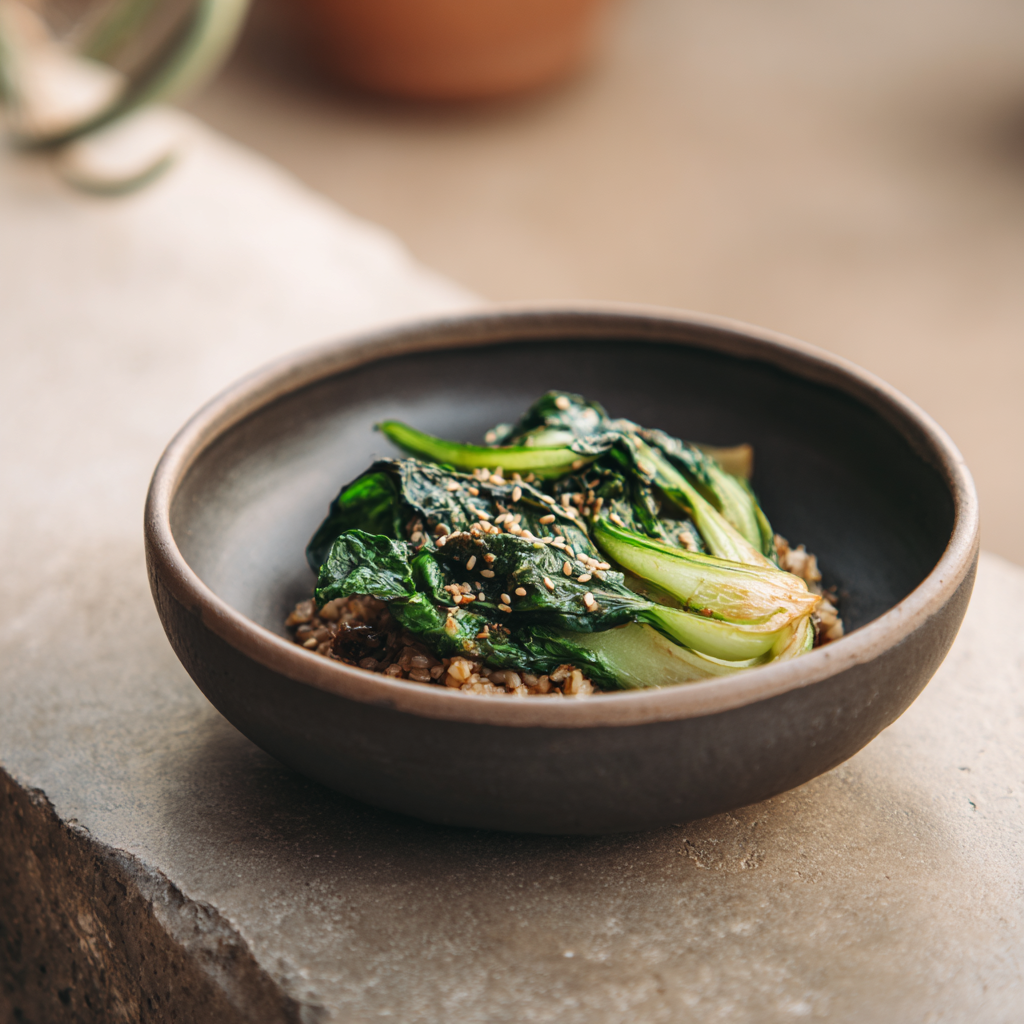 th Bok Choy & Miso Glaze Over Brown Rice Recipe