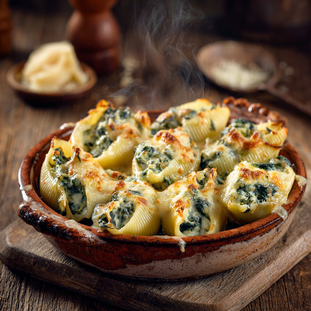 Creamy Spinach & Mushroom Stuffed Shells Recipe