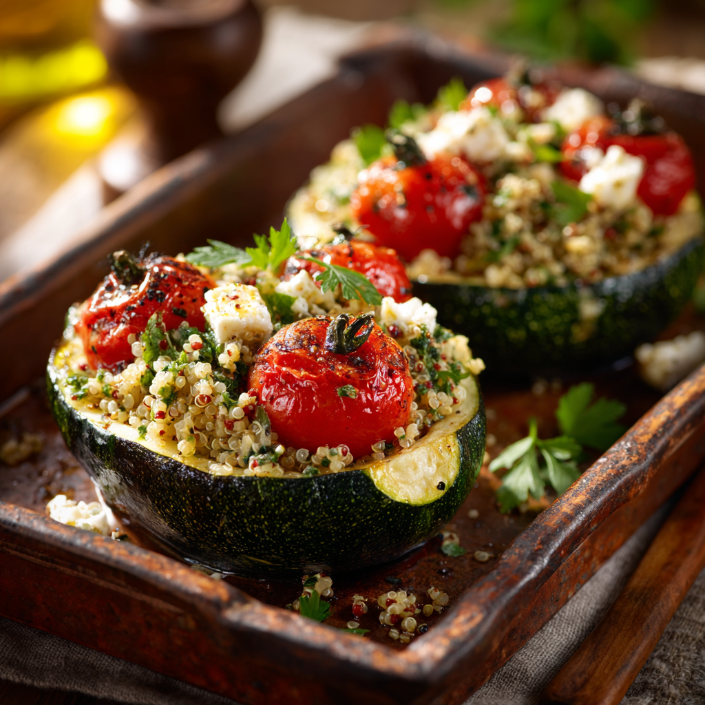 Mediterranean Stuffed Zucchini Boats Recipe