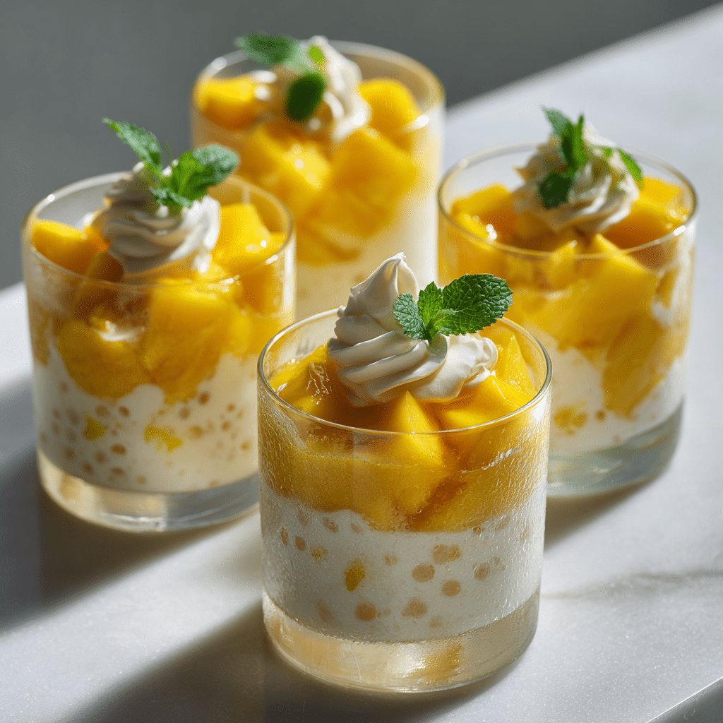Mango Sago Coconut Cups Recipe