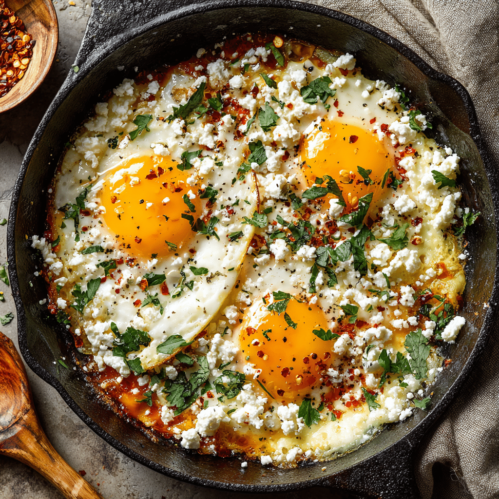 Viral Feta Fried Eggs Recipe - Recipe Image