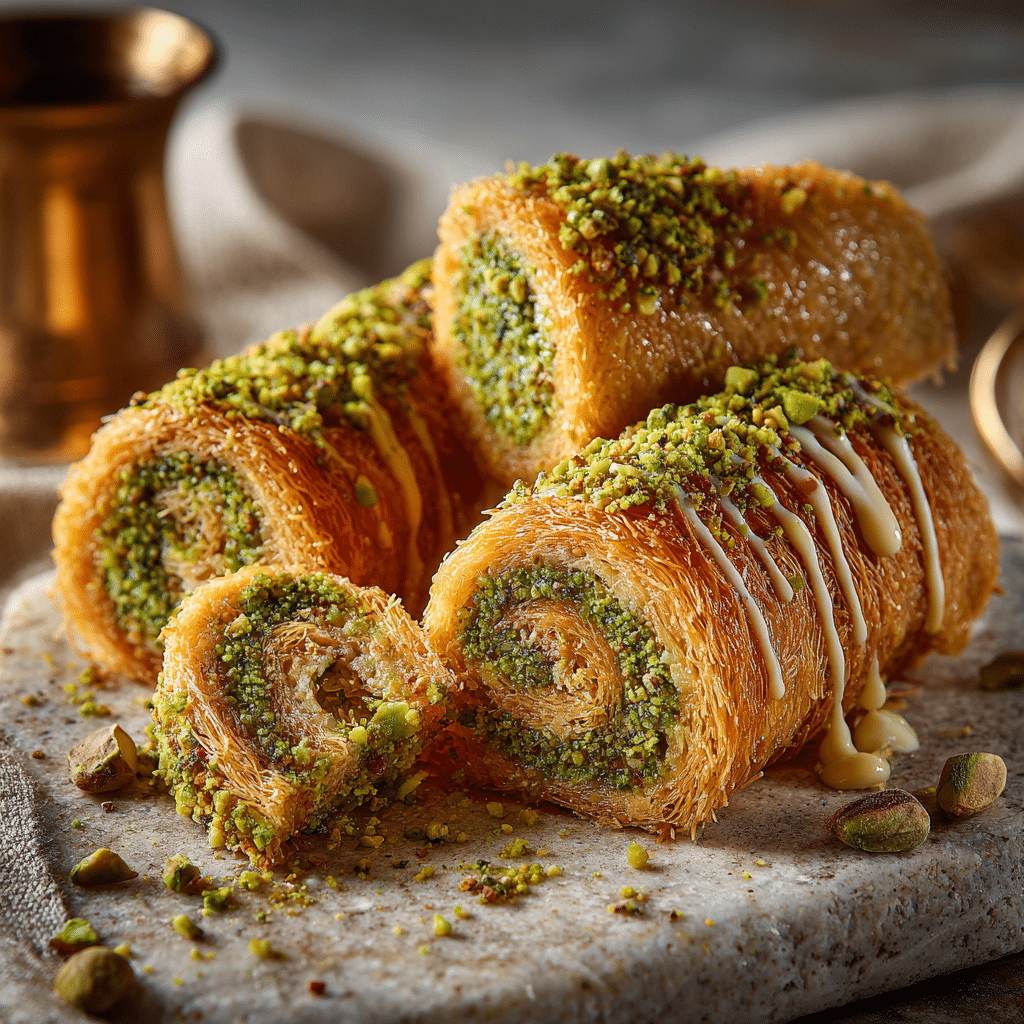 Pistachio Kunafa Rolls (Trending Middle Eastern Pastry) Recipe