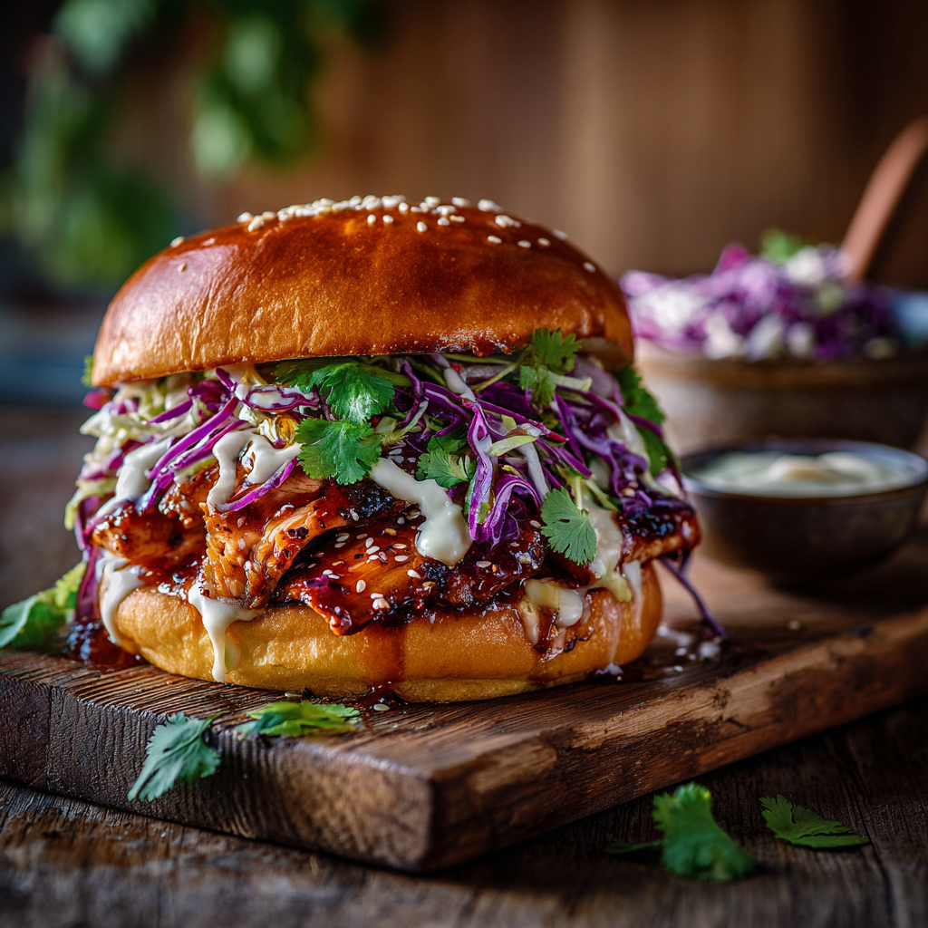 Korean BBQ Chicken Sandwich with Zesty Cabbage Slaw Bliss Recipe