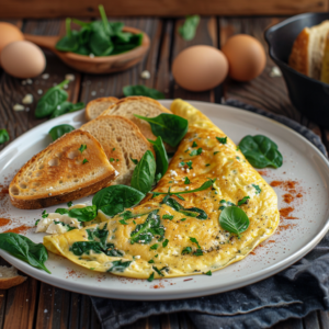 Spinach Cheese Omelette Recipe