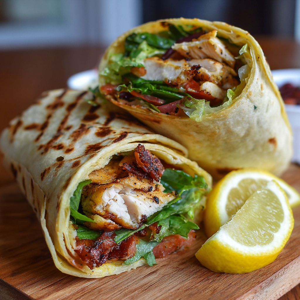 Lemon Garlic Chicken Wrap