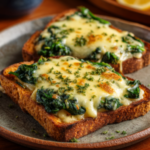 Cheesy Spinach Toast Recipe