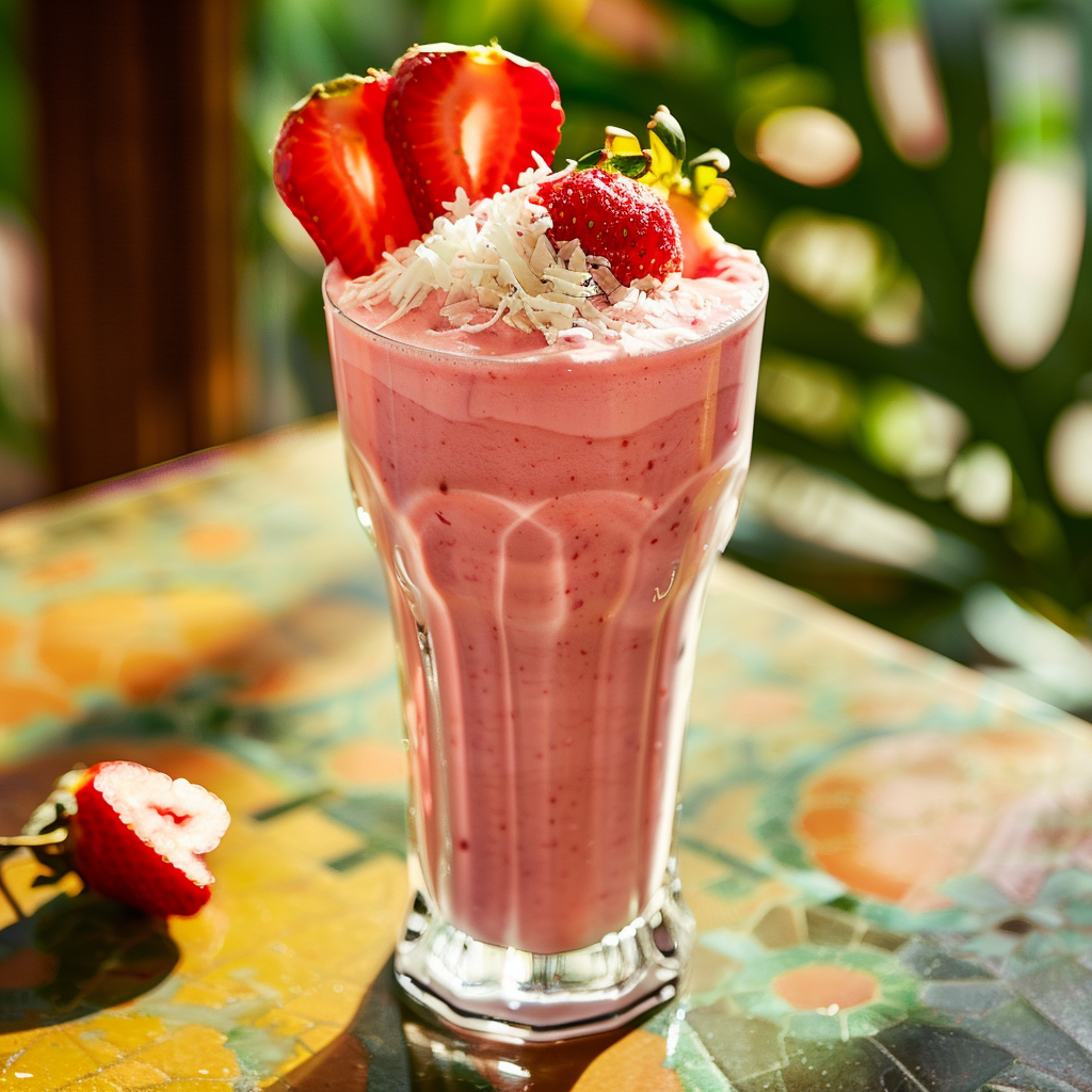 Strawberry Coconut Milkshake Recipe