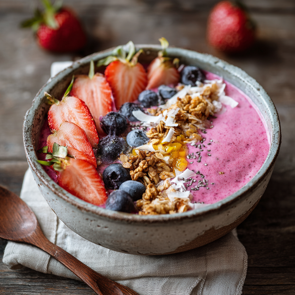 Strawberry Smoothie Bowl (No Banana) Recipe