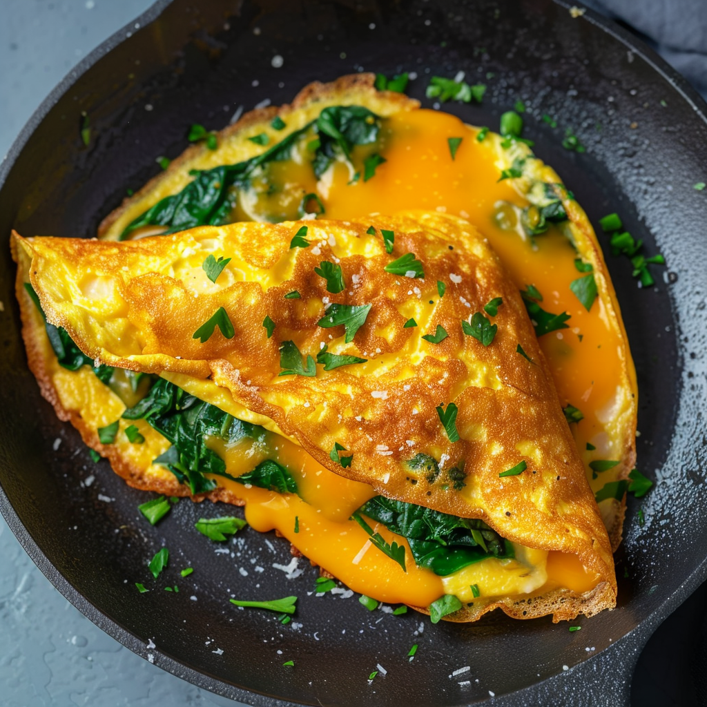 Spinach Cheese Omelette Recipe - Recipe Image
