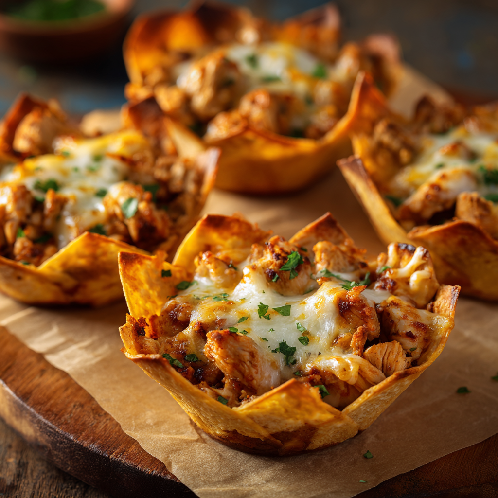 Cheesy Chicken Nacho Cups Recipe - Recipe Image