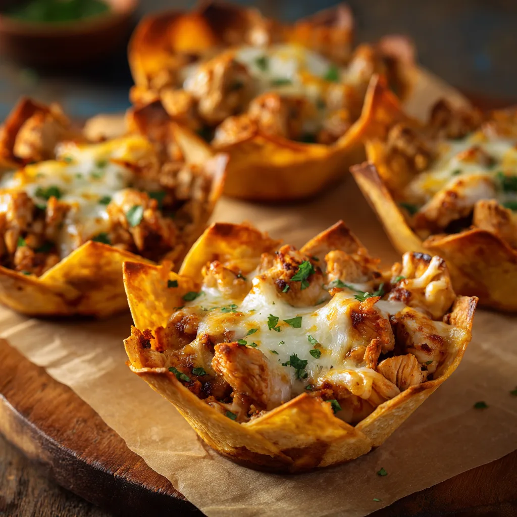 Cheesy Chicken Nacho Cups Recipe - Recipe Image