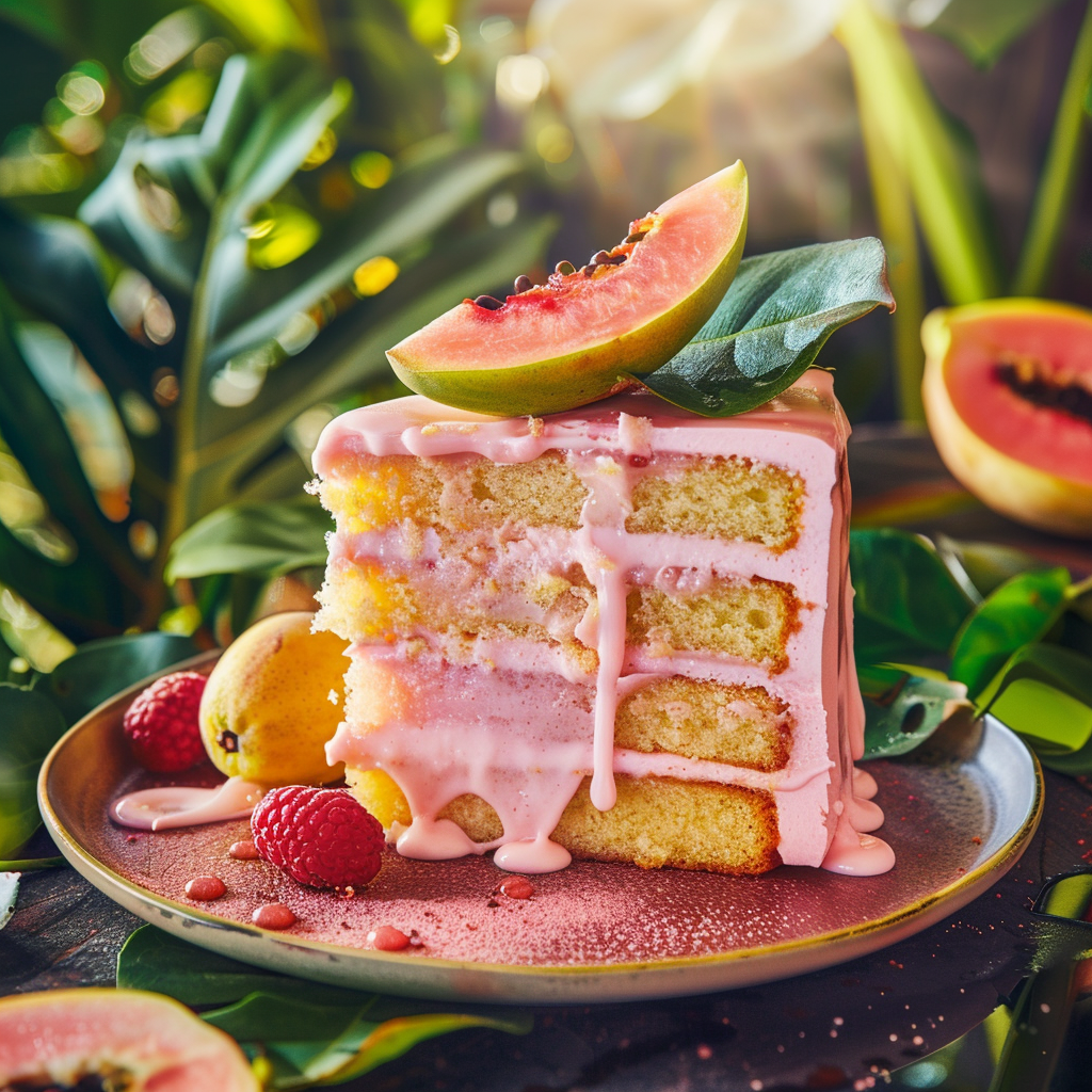 Decadent Hawaiian Guava Cake: A Slice of Paradise Recipe - Recipe Image