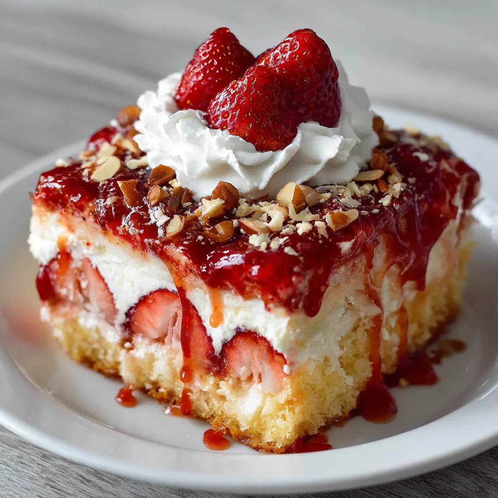 Strawberry Cheesecake Poke Cake Recipe