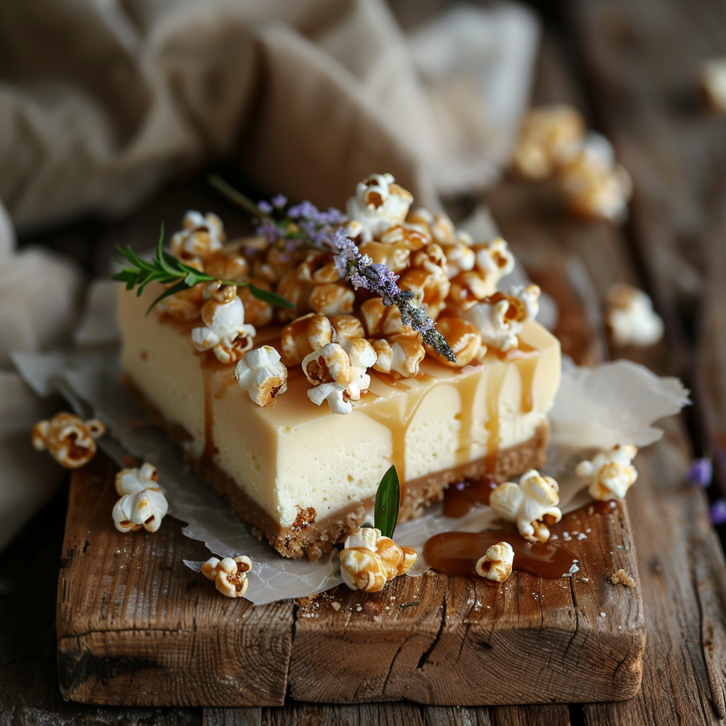 Caramel Popcorn Cheesecake 🍿 Recipe