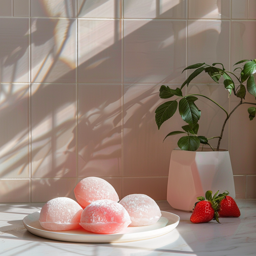 Strawberry Milk Mochi 🍓 Recipe 2 Strawberry Milk Mochi 🍓 Recipe - Recipe Image